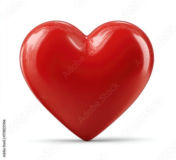 Fototapeta Red heart shape, glossy, 3D