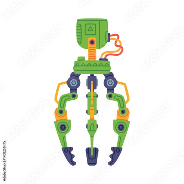 Obraz Mechanical Grip and Grabbing Machine Robotic Tool Vector Illustration