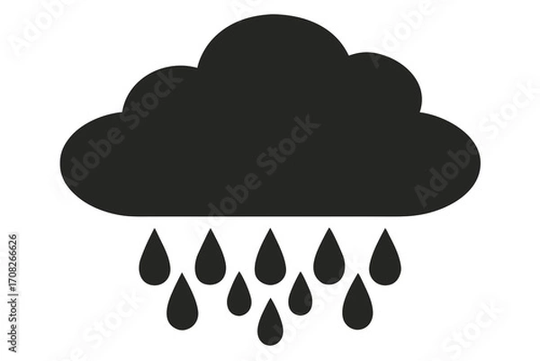 Fototapeta Cloud icon representing weather, internet, computing, and technology with network and data concept on blue background