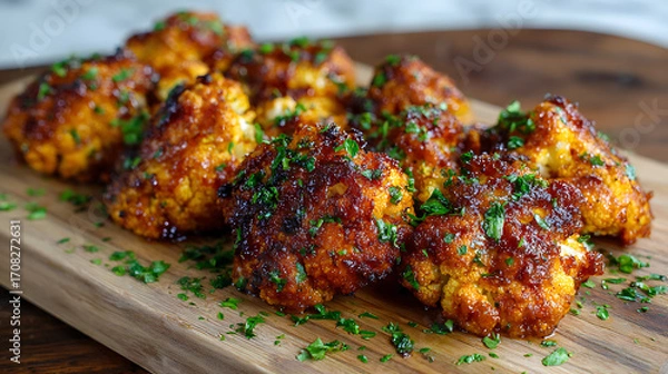 Fototapeta Crispy kanda and aloo bhaji or onion and potato pakora
