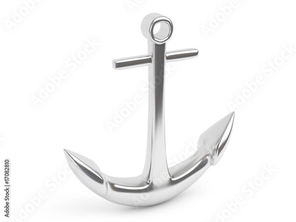 Obraz Anchor 3d render isolated on white background