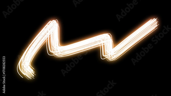 Fototapeta Abstract light streak wavy line of light art with blurred effect and bokeh glow
