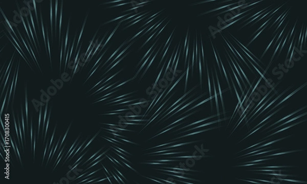 Fototapeta Abstract neon green light burst on dark background. modern visual graphic.