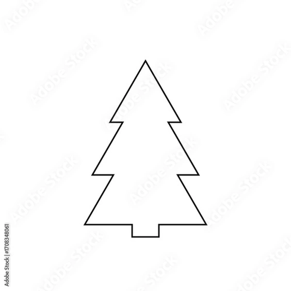 Obraz Christmas tree outline icon