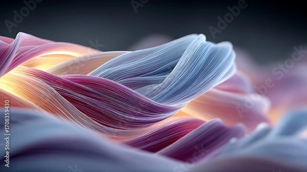 Fototapeta Vibrant neon cable loops with glowing reflections high resolution picture