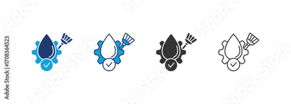 Fototapeta Cleaning Icon Set Multiple Style Collection