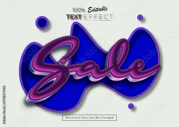 Fototapeta Stylish Sale Text Effect with 3D Layering