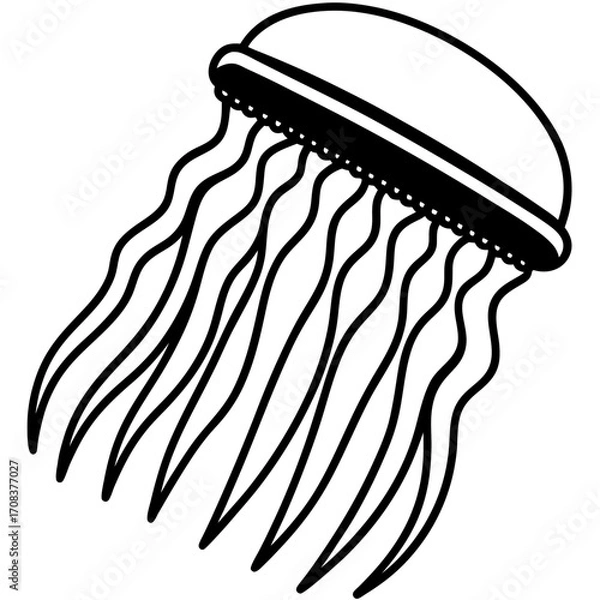 Fototapeta Comb Jelly line art vector