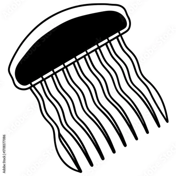 Fototapeta Comb Jelly line art vector