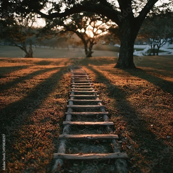 Fototapeta Workout ladder for speed training high resolution picture