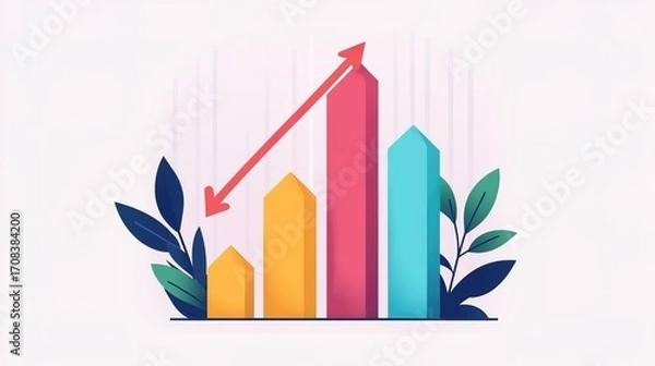 Fototapeta A stylized financial graph showing consistent upward growth, representing reliable long-term investment
