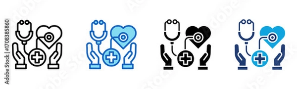Fototapeta Healthcare icon Multi Style Vector Illustration