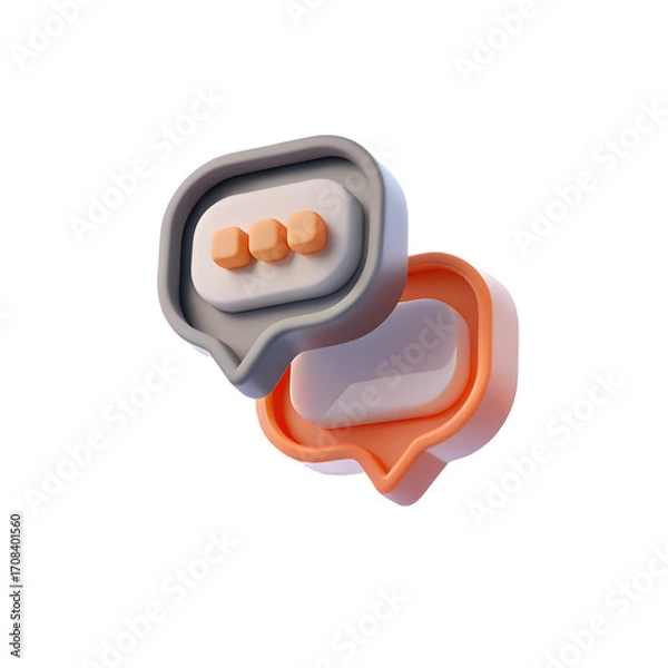 Obraz 3D Chat Bubble Icon – Transparent Background