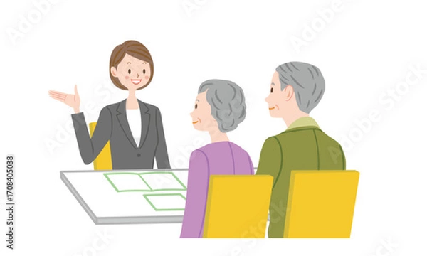 Obraz 資産運用　相続の相談をする高齢の夫婦　老夫婦　シニア
