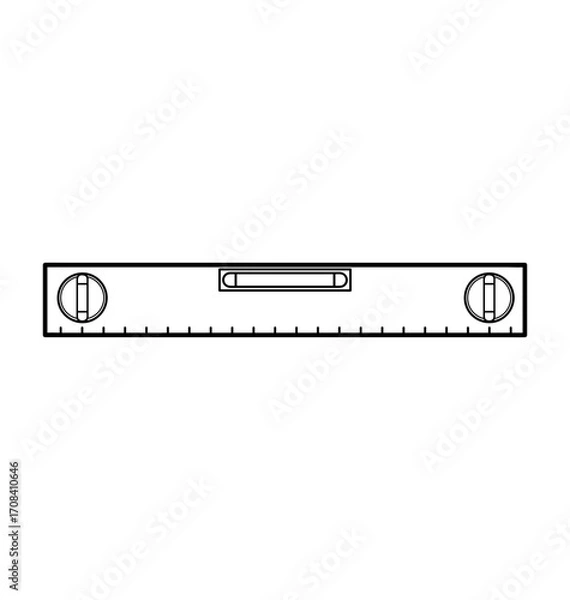 Fototapeta Spirit Level Tool: A close-up, minimalist illustration showcases a spirit level tool, highlighting precision and the essential elements of balance and alignment in construction or design.