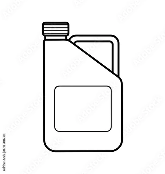 Fototapeta Fuel Container: A minimalist illustration of a fuel container, featuring a sleek design and a prominent cap, symbolizing industry and utility.