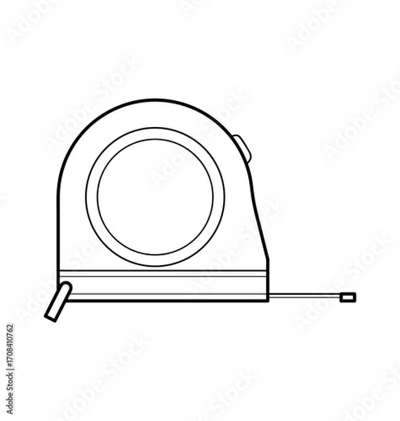 Fototapeta Precision in Every Measurement: An illustrative close-up shot of a simple tape measure, ready to define the boundaries with accuracy and precision in graphic form.