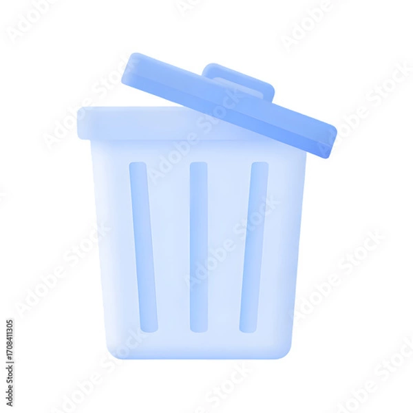 Obraz 3D Trash Bin Icon – Transparent Background