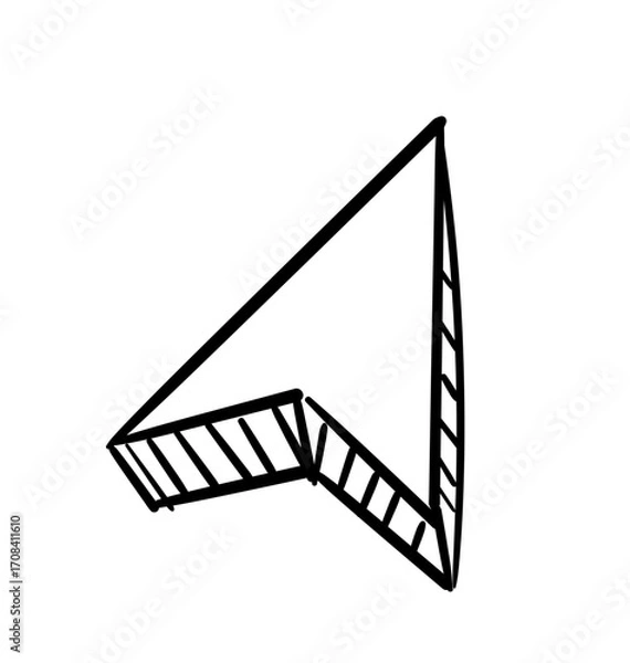 Fototapeta Arrow Icon: Simple black arrow icon in a minimalist and modern design. Suitable for various design projects and interfaces.