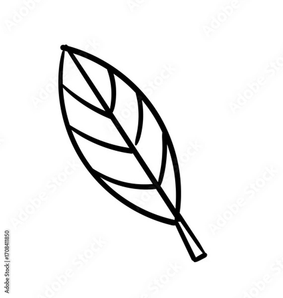 Fototapeta Delicate Leaf in Nature's Embrace: A simple yet elegant leaf outline. A timeless symbol of nature's beauty, ideal for conveying themes of organic growth, freshness, and the environment.