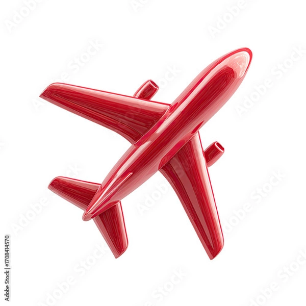 Obraz Glossy red airplane icon