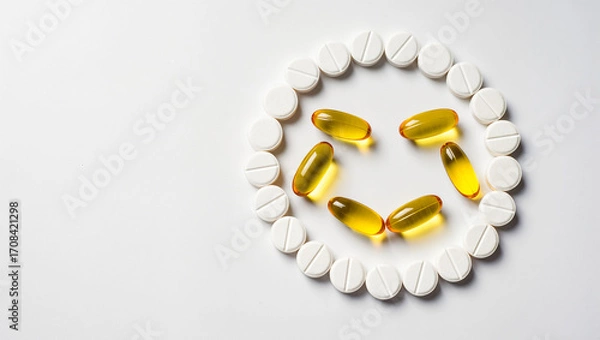 Obraz Vibrant health supplements arranged on a sleek surface