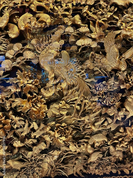 Fototapeta The unique door carvings of the Ancestral Temple of Chen Family