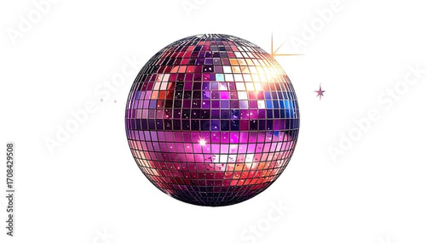 Obraz Reflective disco ball in vibrant colors