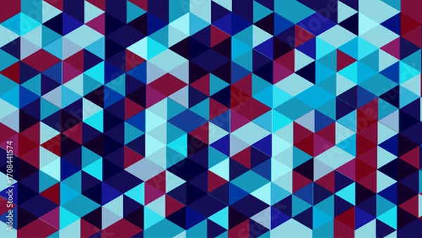 Fototapeta Abstract Futuristic Low‑Poly Gradient Mosaic – Bold Polygonal Geometric Pattern for Modern Abstract Digital Art, Tech Design, and Ultra‑Contemporary Projects
