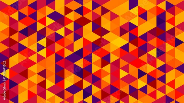 Fototapeta Abstract Futuristic Low‑Poly Gradient Mosaic – Bold Polygonal Geometric Pattern for Modern Abstract Digital Art, Tech Design, and Ultra‑Contemporary Projects