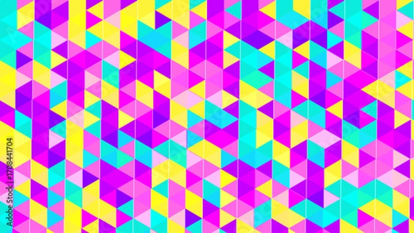 Fototapeta Abstract Futuristic Low‑Poly Gradient Mosaic – Bold Polygonal Geometric Pattern for Modern Abstract Digital Art, Tech Design, and Ultra‑Contemporary Projects