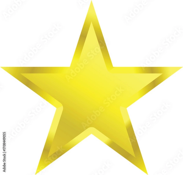 Fototapeta Golden Star Vector: Shining Star Icon, 3D Gold Star Illustration with Gradient Effect

