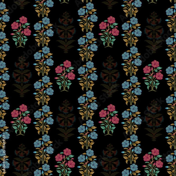 Fototapeta Abstract seamless traditional paisley bunch pattern