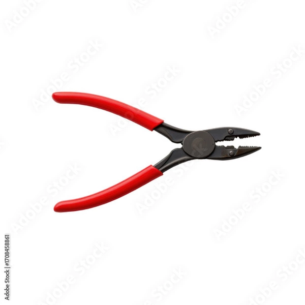 Fototapeta A Pair of Pliers in Action Workshop Setting Tool Photography Practical Use Close-Up View DIY Concept Isolated on transparent background	