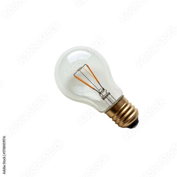 Fototapeta Illuminating Vintage Light Bulb Studio Setting High-Quality Image Minimalist Environment Close-Up Perspective Isolated on transparent background	