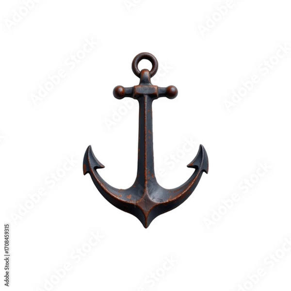 Fototapeta Exploring a Ship's Anchor Art Installation Coastal Harbor Photography Nautical Scene Artistic Perspective Isolated on transparent background	