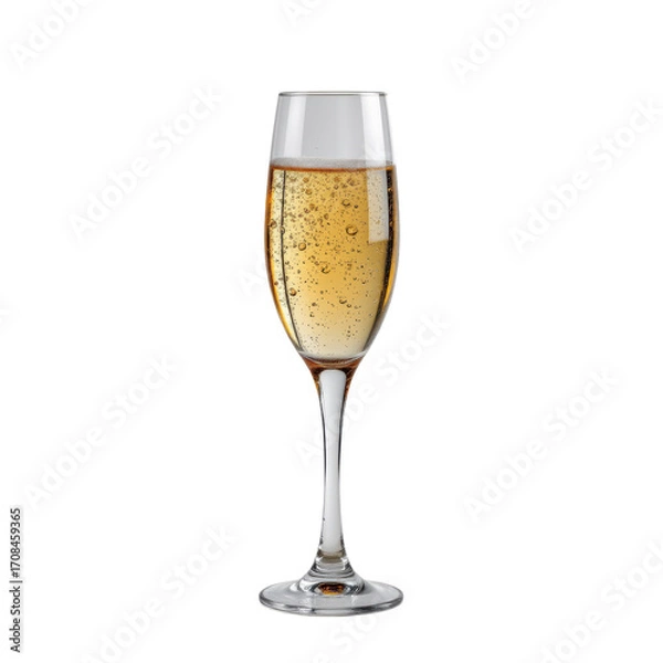 Fototapeta Celebratory Toast with a Glass of Sparkling Drink Elegant Setting Beverage Photography Warm Ambiance Isolated on transparent background	