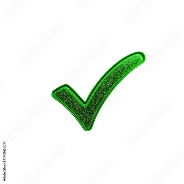 Fototapeta Green Checkmark Symbolizing Success Digital Graphic Creative Environment Abstract Viewpoint Positive Concept Isolated on transparent background	