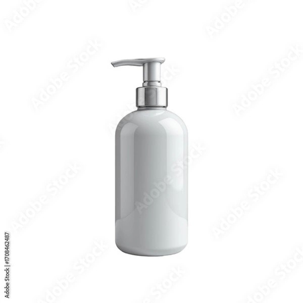 Fototapeta Dispensing White Soap in Modern Bathroom Product Photography Clean Environment Close-Up View Isolated on transparent background	