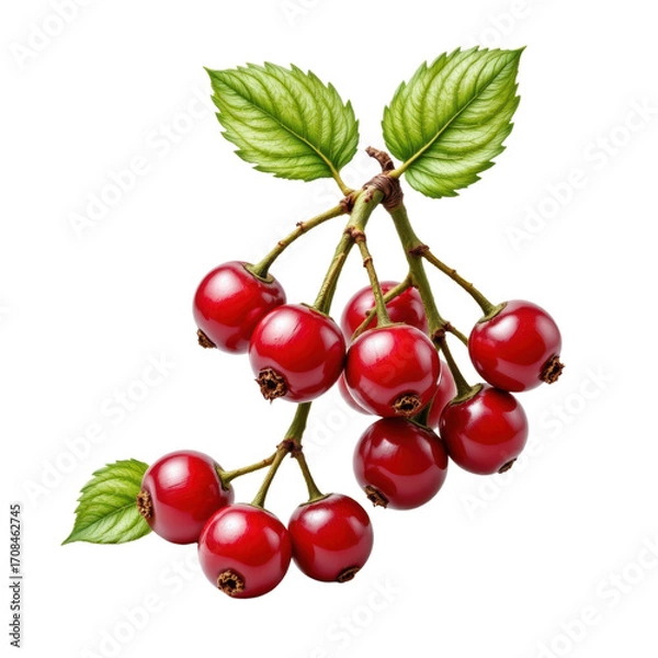 Fototapeta Harvesting Red Currants in a Lush Garden Nature Photography Botanical Close-Up Fresh Fruits Isolated on transparent background	