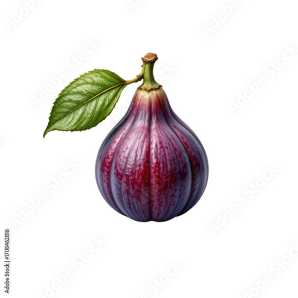 Fototapeta Harvesting a Delicious Purple Fig Nature's Bounty in a Serene Garden Setting Isolated on transparent background	