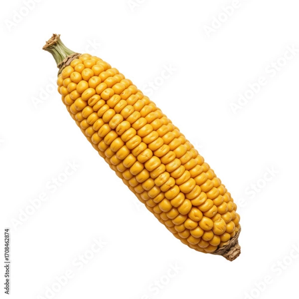 Fototapeta Harvesting One Yellow Corn Agriculture Event in a Field Nature's Beauty Close-up Perspective Isolated on transparent background	