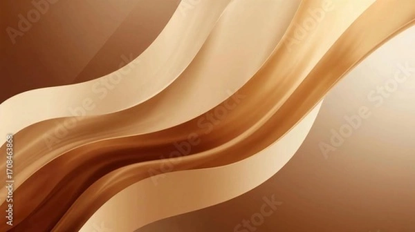 Obraz Elegant Golden Brown Wave Background – Abstract Coffee Design for International Coffee Day