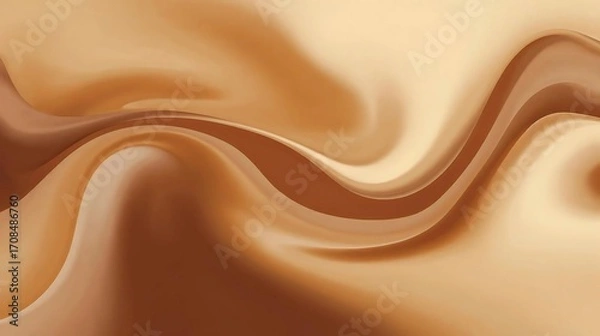 Obraz Smooth Brown Wave Background – Abstract Coffee and Cream Design for International Coffee Day