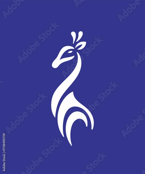 Fototapeta Elegant Giraffe Stylized Vector Illustration for Logo and Design
