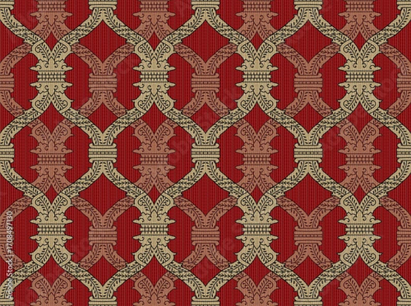Fototapeta seamless Ethnic Digital rug carpet Pattern background texture