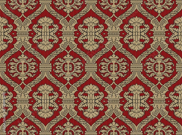 Fototapeta seamless Ethnic Digital rug carpet Pattern background texture