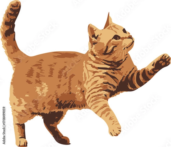 Obraz vector ginger cat isolated on white