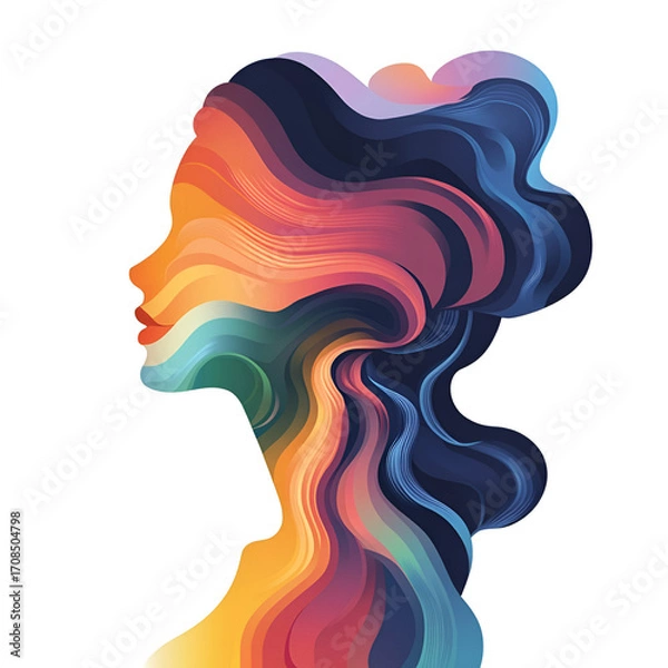 Fototapeta Beautiful illustration of a woman, ideal for use in Pink October campaigns