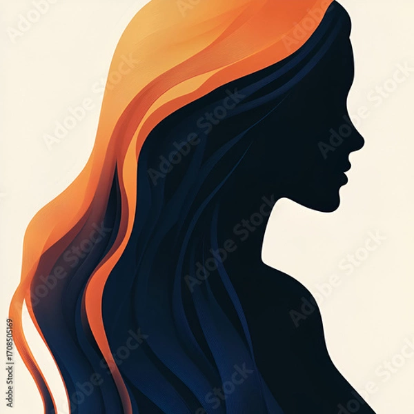 Fototapeta Beautiful illustration of a woman, ideal for use in Pink October campaigns